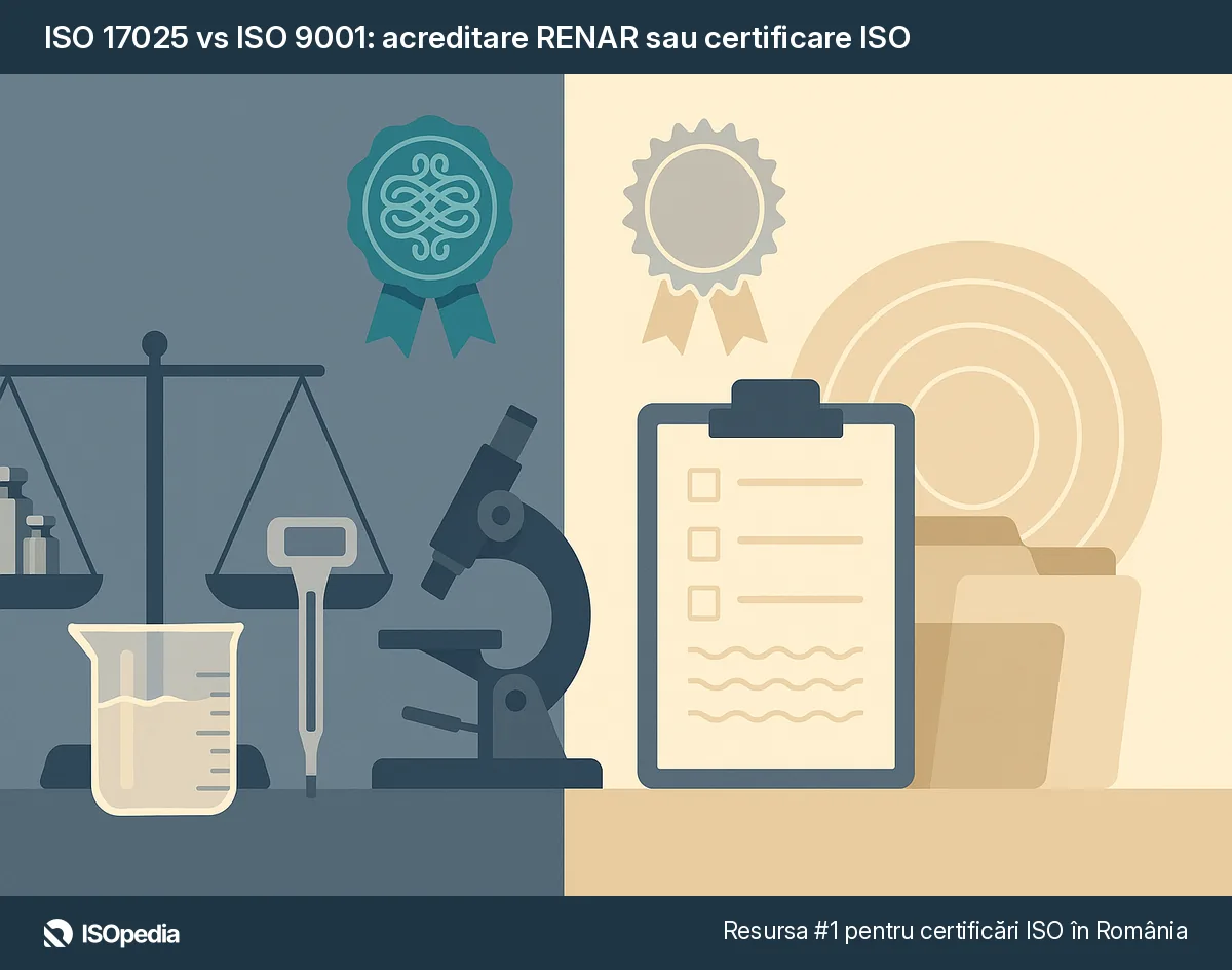 ISO 17025 vs ISO 9001: acreditare RENAR sau certificare ISO
