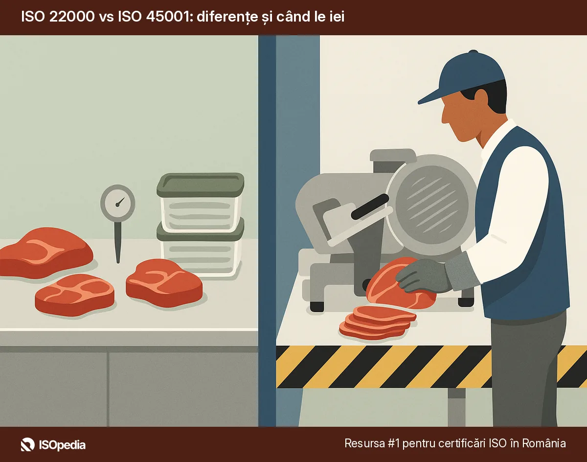 ISO 22000 vs ISO 45001: diferențe și când le iei