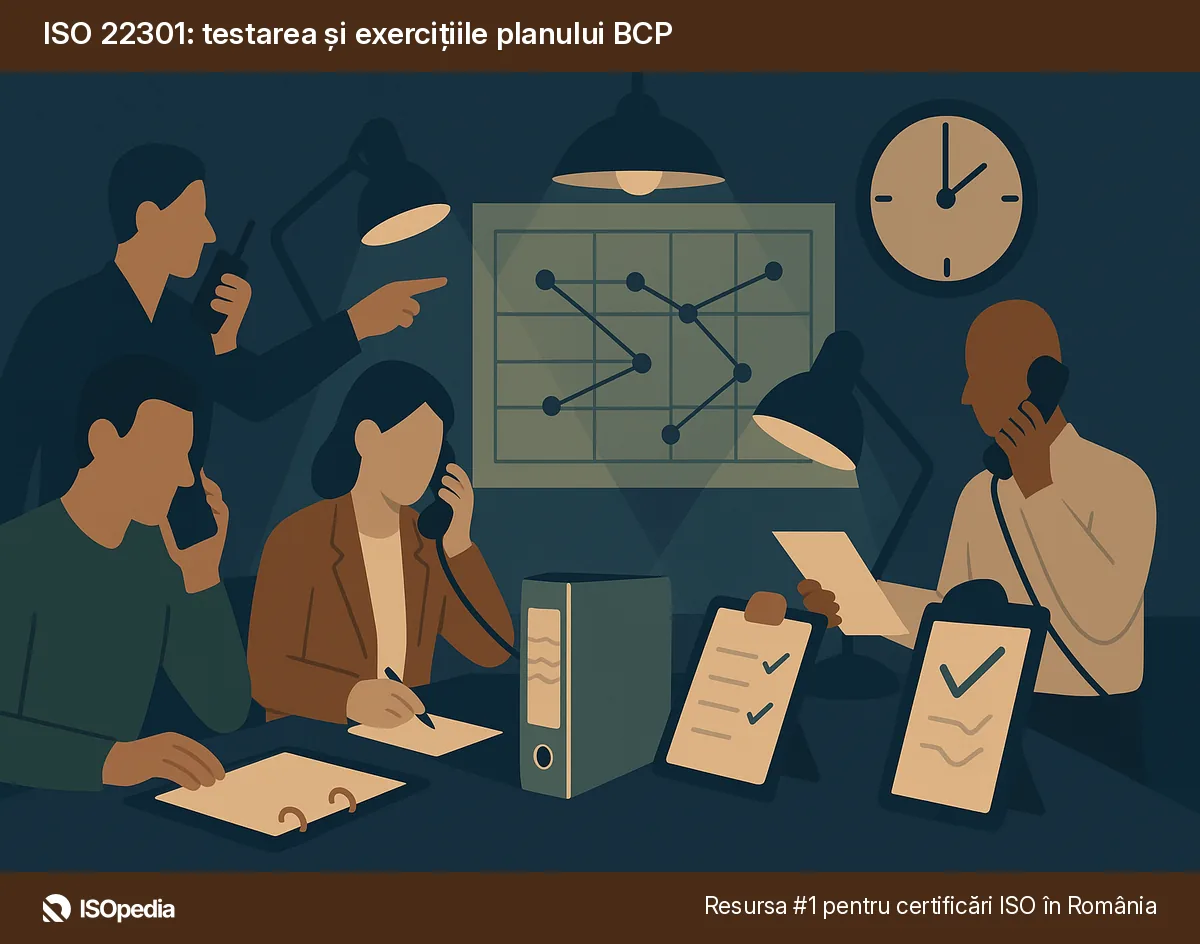 ISO 22301: testarea și exercițiile planului BCP