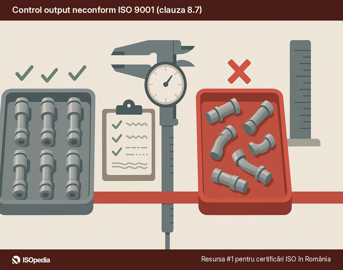 Control output neconform ISO 9001 (clauza 8.7)