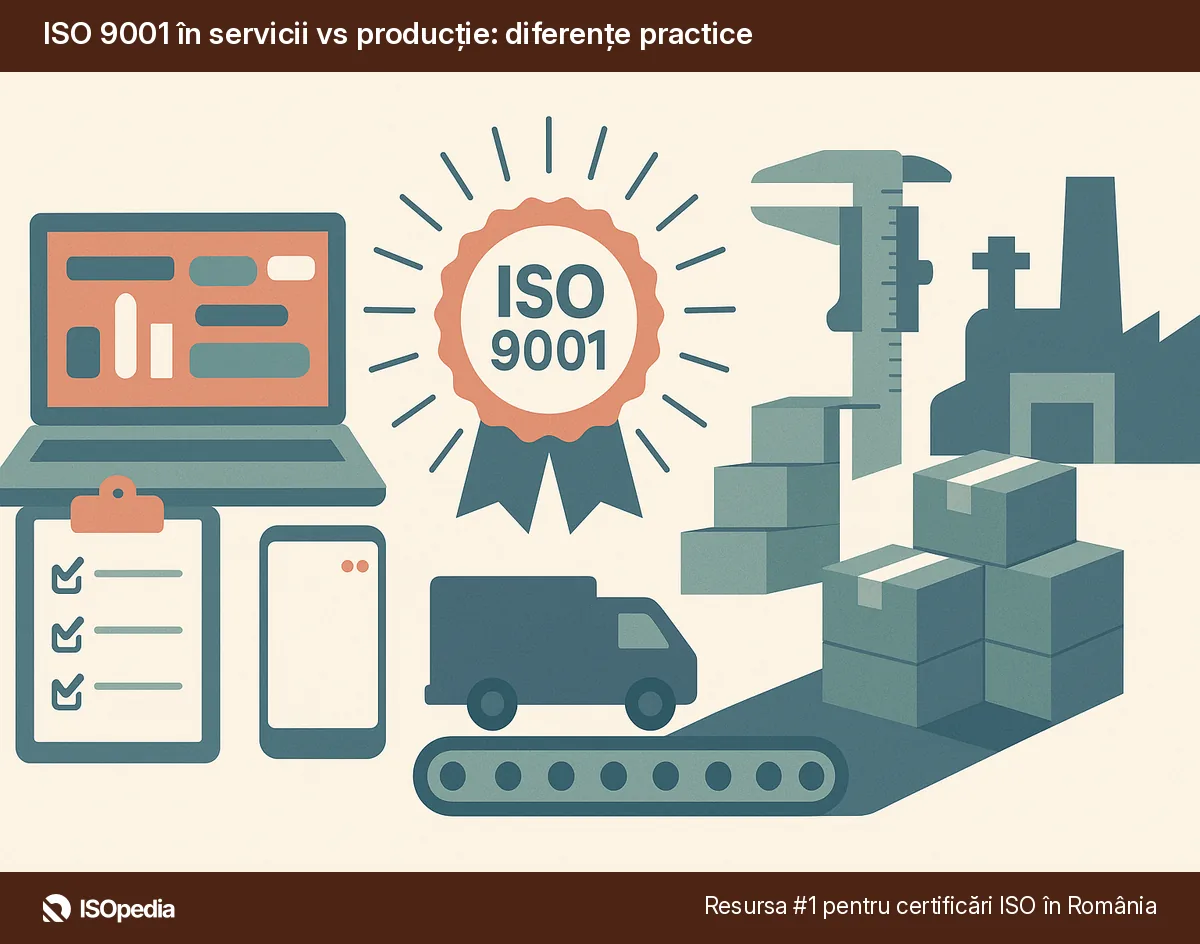 ISO 9001 în servicii vs producție: diferențe practice