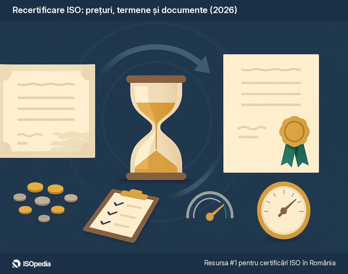 Recertificare ISO: prețuri, termene și documente (2026)